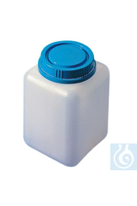 Pots carrés 1000 ml, HDPE, bouchon à vis inviolable, 95 x 95 x H 135 Pots carrés 1000 ml, HDPE,...